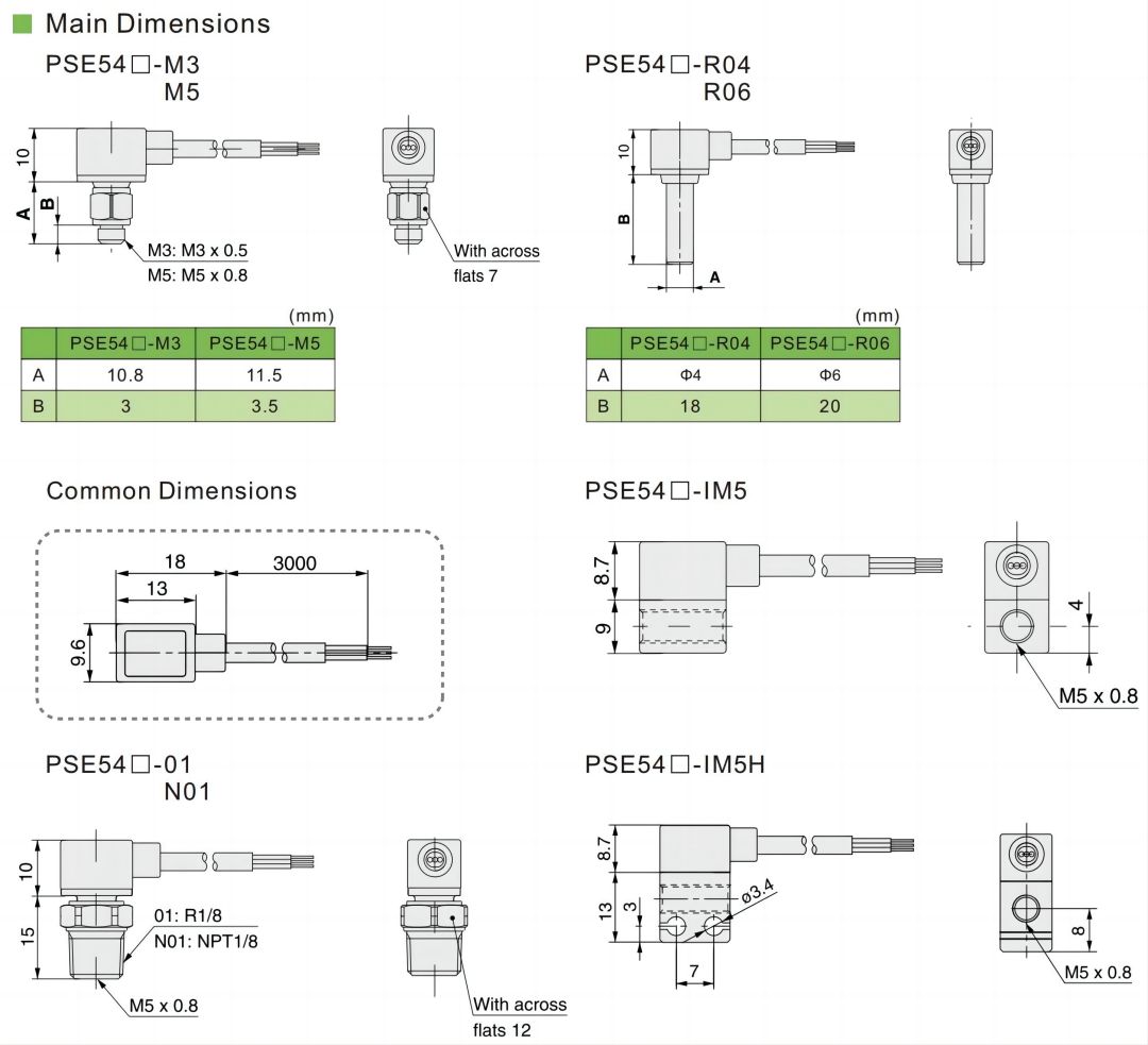Pressure Sensor Dimensions PSE540 Compact Remote Analog Vacuum Sensor - Buy electronic pressure ...